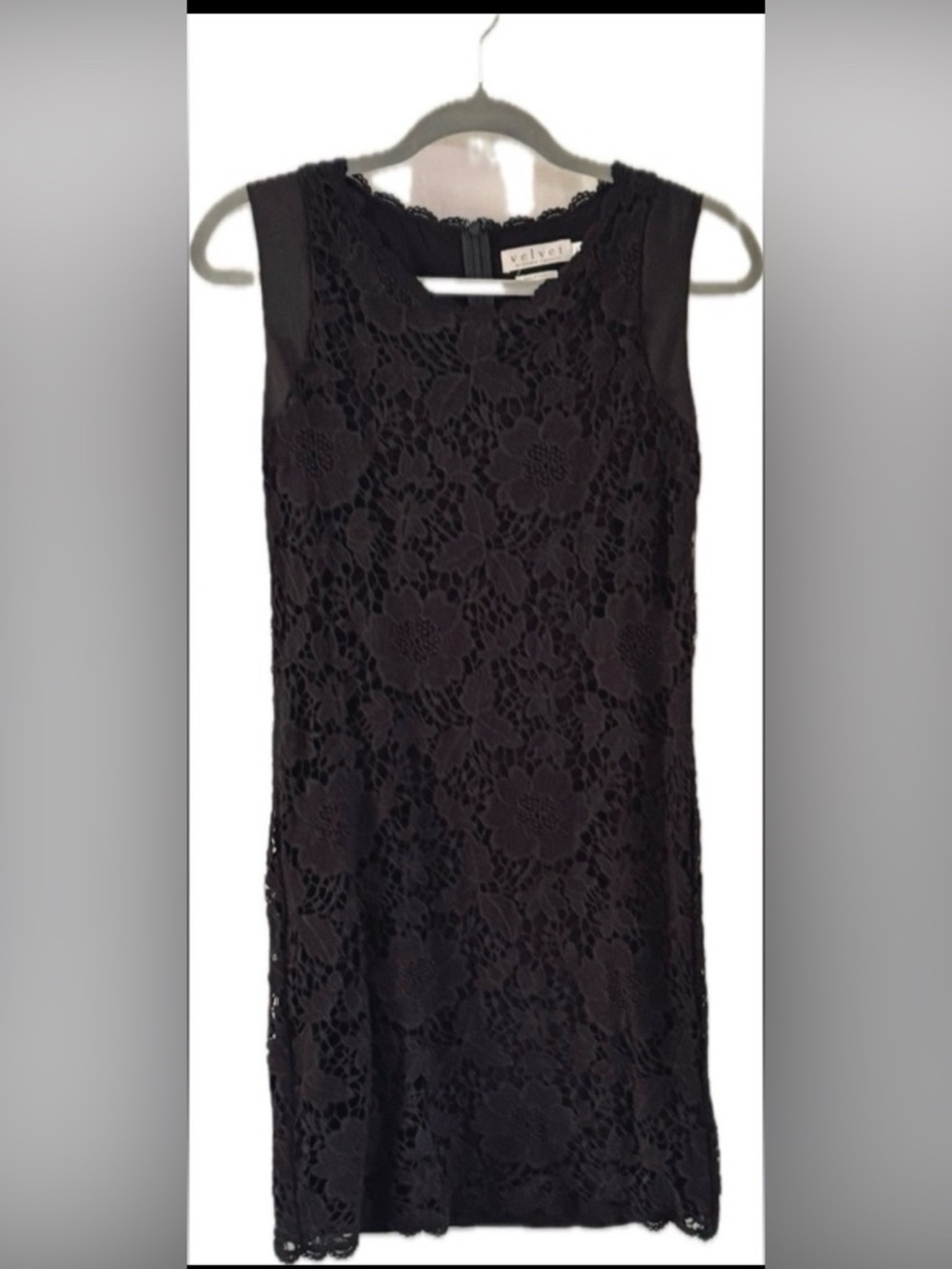 Velvet by Graham & Spencer Black 100% Cotton Crochet Lace Sheath Dress - Small